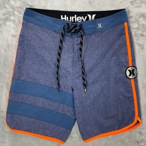 Hurley Phantom Block Party Boardshorts Mens 28 Blue Orange MBS0001730 18"‎